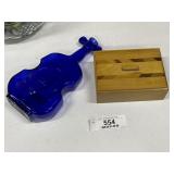 Cobalt Bottle & Ornate Lidded Box