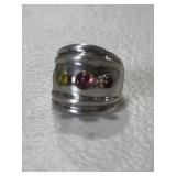Sterling Silver Cabochon Cigar Band Ring