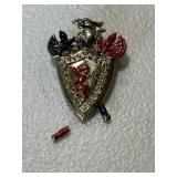 Vintage Crest Enamel Brooch