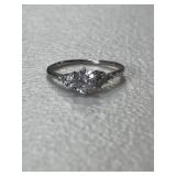 Sterling Silver White Sapphire Ring