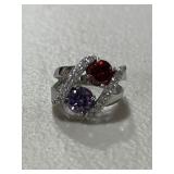 .925 Sterling Silver Multi Gemstone Ring