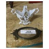 Miniature Basket & Antique Picture Frame