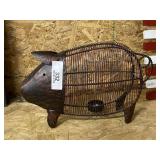 Large Metal Pig Candleholder