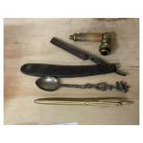Antique Pipe, Straight Razor & Misc.