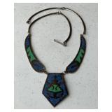 Sterling Silver Ornate Inlay Necklace