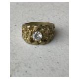 Large Solitaire Men's Nugget Ring