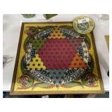 Antique Chinese Checkers Board & Plate