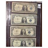 Four 1957 $1 Silver Certificates