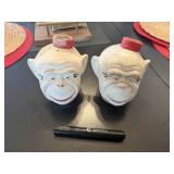 Pair of Pottery / Ceramic Monkey Jugs