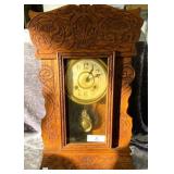 ANTIQUE OAK 'GINGERBREAD' KITCHEN CLOCK