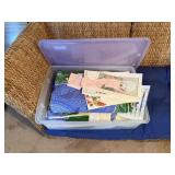 Tote of Quilt Pieces & Misc.