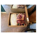 Storage Box of Blankets & Misc. Linens