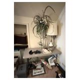 4' Folding Table, Lamps & Misc.