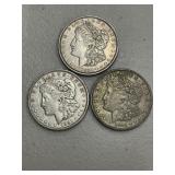 Three 1921 Peace Dollars