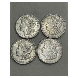 Four 1921 Morgan Dollars