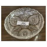 Pinwheel Pattern Cut Glass Bowl