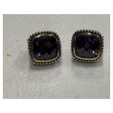 Estate Purple Crystal Earrings