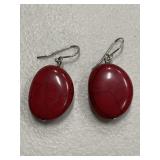 Red Stone Vintage Earrings
