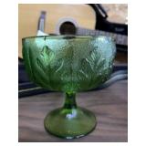 Vintage Emeral Footed Candy Dish