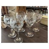 Set of 6 Winter Wonderland Etched Glasses