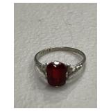 Antique Estate Ruby Solitaire Ring