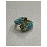Estate Unique Turquoise & Amethyst Ring