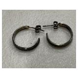Sterling Silver Diamond Cut Hoop Earrings