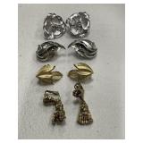 4 Pairs Signed Vintage Earrings