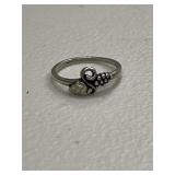 Sterling Silver Grape Leaves Ring
