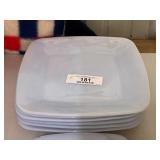 7 Piece Fire King Azurite Charm Square Plates