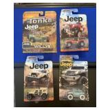 4 Die Cast Replica Jeeps
