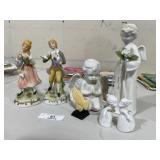 Ornate Porcelain Figurines & Vintage Items