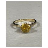 10K Gold Citrine Solitaire Ring