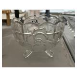 Ornate 3 Footed Etched Candy Bowl