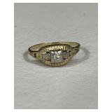 14K Gold Antique Diamond Engagement Ring
