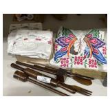 Hand Sewn Linens & Wooden Utensils