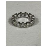 Sterling Silver White Sapphire Eternity Band