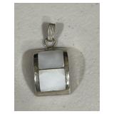 Mexico Sterling Silver Mother of Pearl Pendant