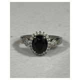 Sterling Silver Estate Sapphire Ring