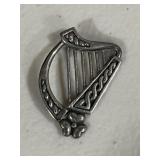 Sterling Silver Irish Harp Pendant / Brooch