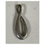 Sterling Silver Freeform Drop Infinity Pendant