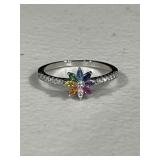 Sterling Silver Multi Gemstone Ring
