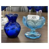 Vintage Coin Glass Candy Dish & Vase