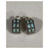Vintage Sterling Silver Turquoise Earrings