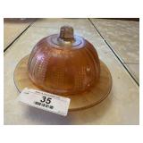 Carnival Glass Covered Butter Dish