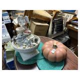 Table Top Fountain & Decorative Pumpkin