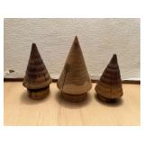3 Wood Turned Trees