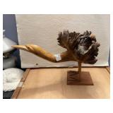 Beautiful Wood Shore Bird Sculpture