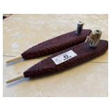 Pair of Purple Heart Wood Peace Pipes