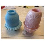 2 Fenton Art Glass Fairy Lamps